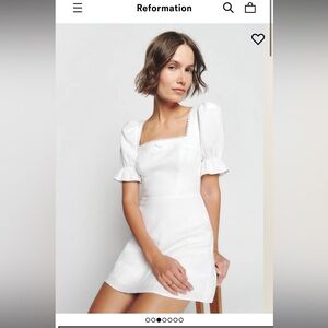 Reformation Evianna White Linen Dress Size 12